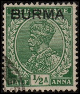 Burma 2 - Used - 1/2a George V (1937) +