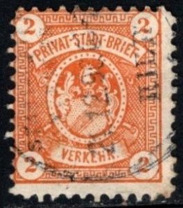 1896 Germany Local Post 2 Pfennig Heilbronn Private City Letter Transport