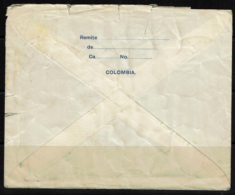 Colombia 4c Postal Stationary to Germany, Rough Edges - Lot 090617