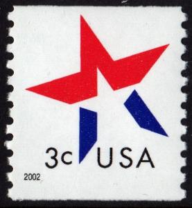 SC#3615 3¢ Star Coil Single (2002) MNH