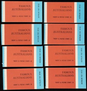 AUSTRALIA 1968 Famous Australians $1 booklets, all diff editions. MNH ** SG SB44
