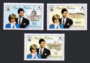 Anguilla Charles and Diana Royal Wedding 3v 1981 MNH SC#444-446 SG#464-466