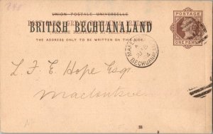 Bechuanaland 1d QV Postal Card Overprinted British Bechuanaland 1894 Mafeking...