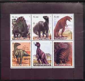 TATARSTAN - 1998 - Dinosaurs - Perf 6v Sheet - Mint Never Hinged-Private Issue