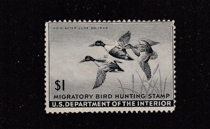 USA # RW 13 VF-MPOG HUNTING PERMIT STAMP $1 CAT VALUE $50+