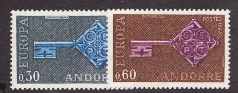 Sc# 182-83 - French Andorra - 1968 - Europa - MNH - superfleas - cv$16.50