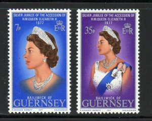 GUERNSEY #145-146    1977 QEII SILVER JUBILEE  MINT  VF NH  O.G  b