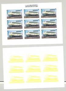 Mongolia #2255g Trains 1v Imperf M/S of 9 x 7v Progressive Proofs