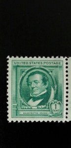 1940 1c Washington Irving, American Short Story Writer Scott 859 Mint F/VF NH