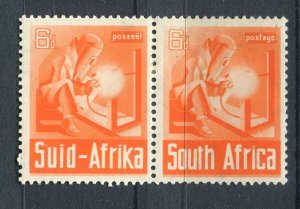 SOUTH AFRICA; 1940 early War Effort Large type Mint hinged 6d. Pair
