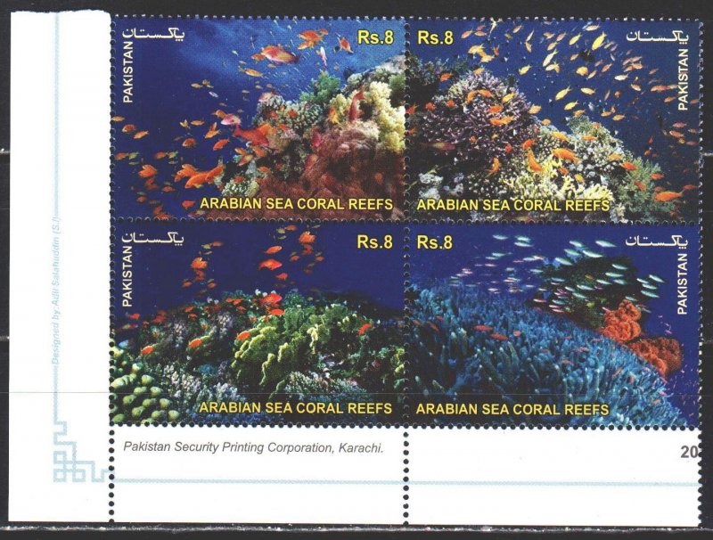 Pakistan. 2012. 1424-28. Corals, fish. MNH.