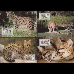BURUNDI 1992 - Maximum Cards - 681-4 WWF-Felis Servals Set of 4