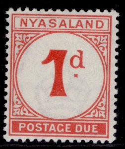 NYASALAND PROTECTORATE GVI SG D1, 1d scarlet, NH MINT.