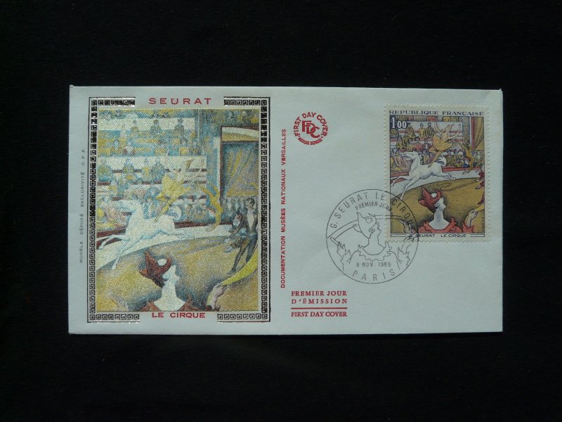 art paintings Georges Seurat circus horse FDC France 1969 (ref 43638)