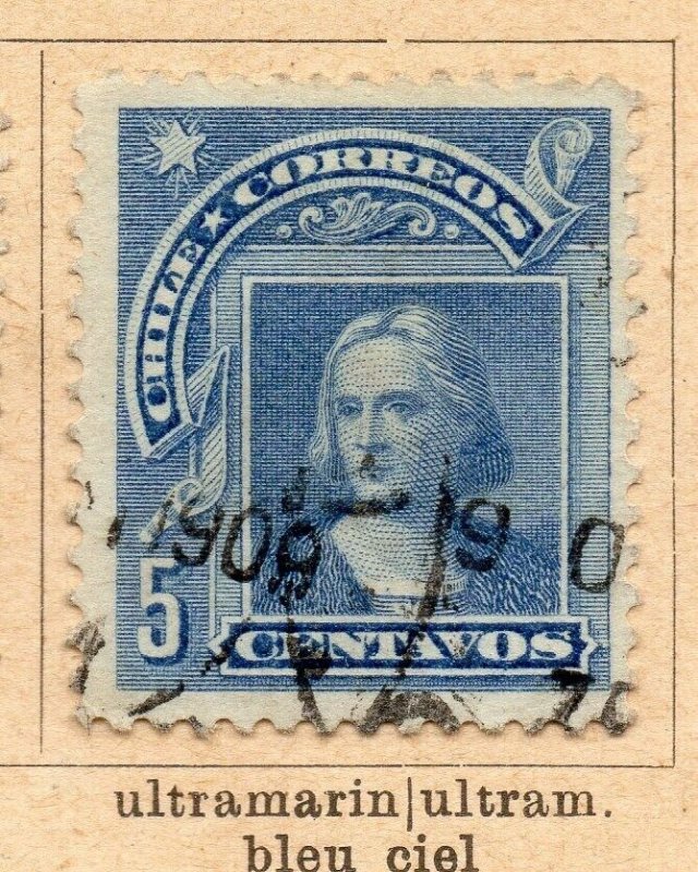 Chile 1905 Early Issue Fine Used 5c. NW-09233