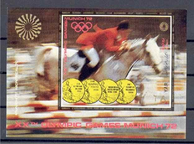 Y.A.R. OLYMPIC GAMES 1972 SOUV. SHEET, RIDING, NH **