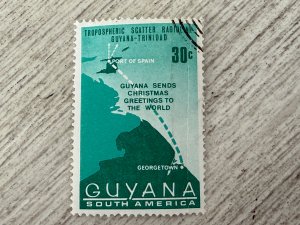 Guyana #66 Used Crease, Map, 30c,  2024 SCV $0.25