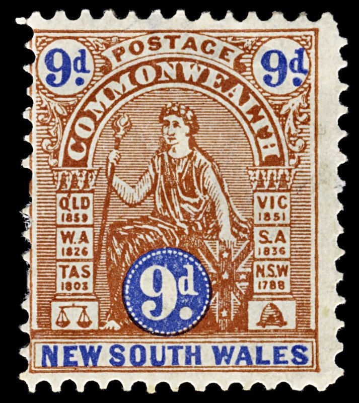 4718: New South Wales SG330 9d Brown & Ultramarine. 1903. Sc#108 Mi92a MM Min...
