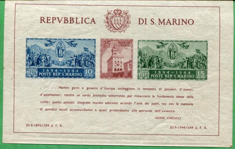 San Marino Souvenir Sheet #239 Mint Light Hinge Remnants - O56