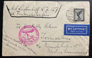 1929 Germany Graf Zeppelin LZ127 Orient Flight Cover to Jerusalem Palestine #C33