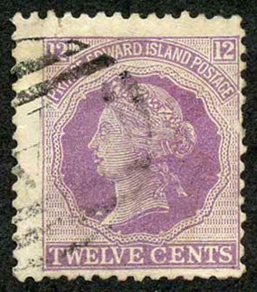 Prince Edward Is  SG42 1872 12c Reddish Mauve Used Cat 85 pounds