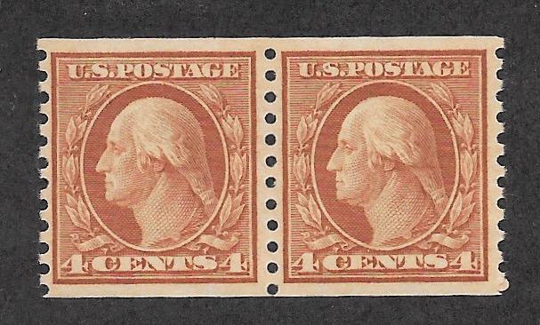 495 MNH, 4c. Washington Coil Pair,