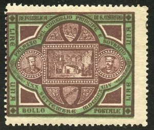 San Marino Scott 31 UG-FHMOG - 1894 1l Interior of Palace - SCV $35.00