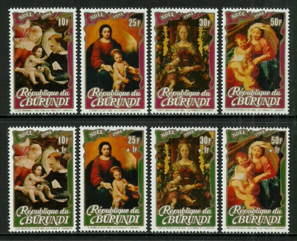 Burundi #607-10, B91-4 MNH Set - Christmas