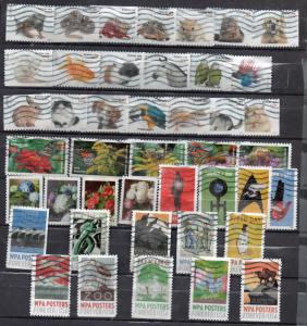 43 Forever Stamps all different Sets all off paper