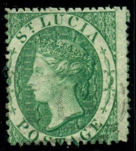 ST LUCIA #3 (6p) green, used, VF, Scott $225.00