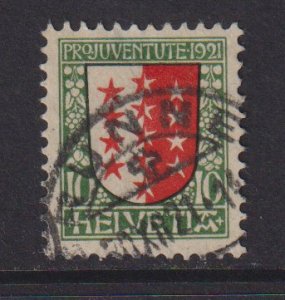 Switzerland  #B18  used  1921  Pro Juventute  Arms  10c  Valais