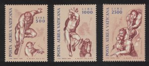 Vatican Michelangelo 3v 1976 MNH SC#C60-C62 SG#651-653