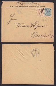 Austria - 1883-1890 - Scott #41,53 - on cover - DUX pmk Czech Rep. Mixed issues