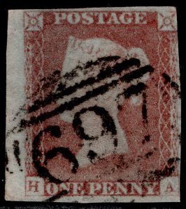 GB QV SG8, 1d red-brown PLATE 64, USED. Cat £35. HA