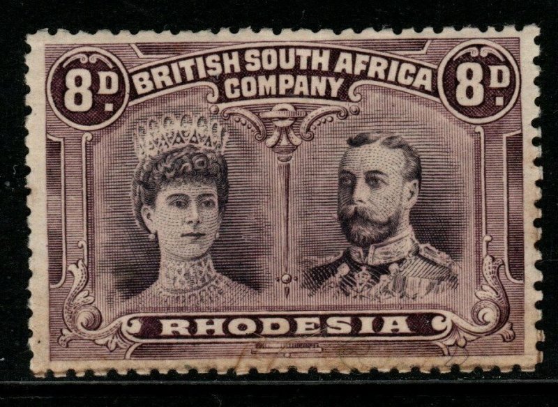 RHODESIA SG185a 1910-3 8d GREY-PURPLE & DULL PURPLE p13½ MTD MINT PATCHY GUM 