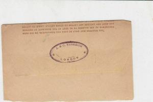 victorian circled N P B cancel + harrison on bk stamped postal wrapper ref 21347