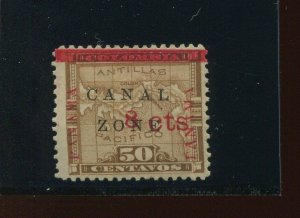 Canal Zone 15 Rare Overprint Mint Stamp with PF Cert (Bz 504)