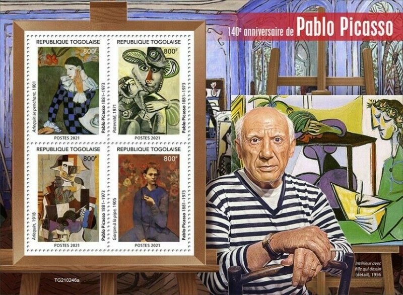 2021/06- TOGO - PAINTER PABLO PICASSO           4V    MNH ** 