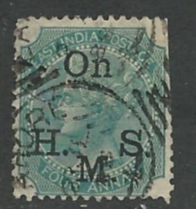 India # O25  'On H.M.S.' Overprint  (1)  Used - perf.trimmed