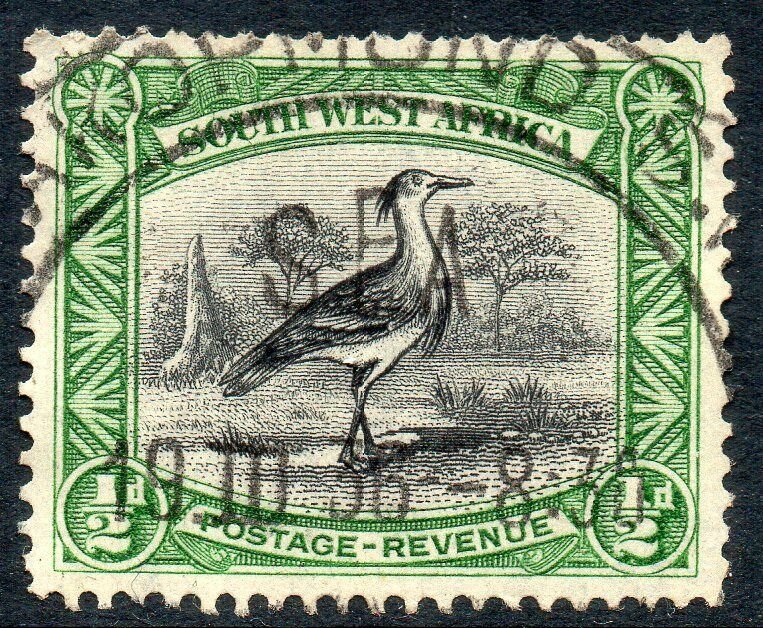 1931 South West Africa Sg 74 ½d black and emerald with Swakopmund Cancellation