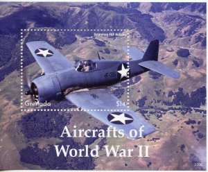 GRENADA  2022 AIRCRAFTS OF WORLD WAR II  SOUVENIR SHEET  MINT NEVER HINGED