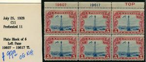 #C11 PL BLOCK OF 6 LEFT PANE OG NH BM49