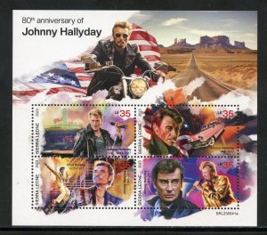 SIERRA LEONE 2023 80th ANNIVERSARY OF JOHNNY HALLYDAY SHEET MINT NEVER HINGED