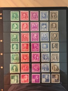 United States Sc. #859-893, mint never hinged