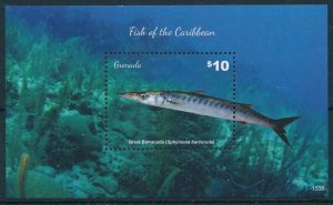 [109076] Grenada 2015 Marine life fish Great Barracuda Souvenir Sheet MNH