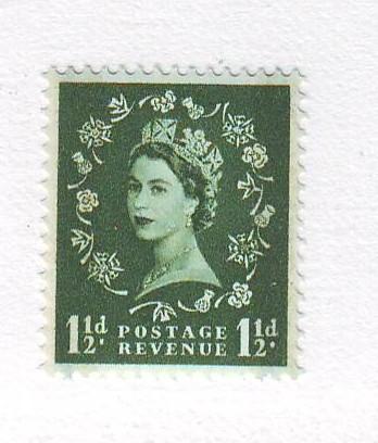 Great Britain Sc319dp 1959 1 1/d phos graphite line stamp NH