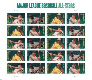 USA PANE FOREVER BASEBALL ALL 4 STARS SC#4694-4697 20 S.A. MNH