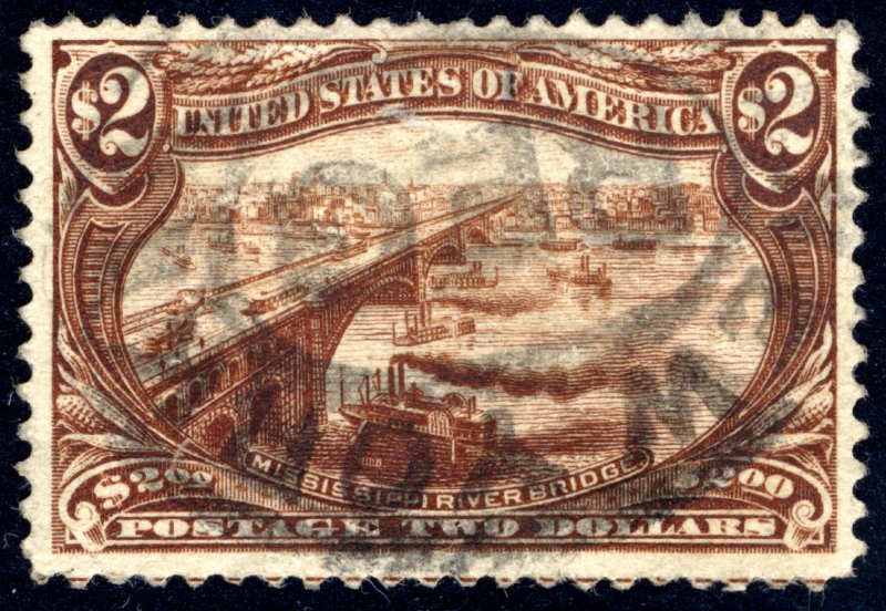 US 293 $2 1898 Mississippi River Bridge St. Louis PSAG cert used