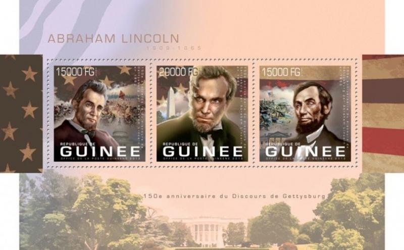 Abraham Lincoln US Presidents Politics Guinea MNH stamp set