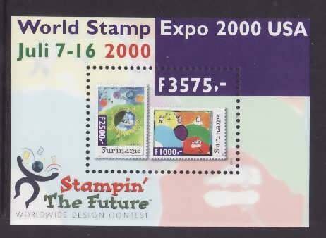 Surinam-Sc#1224- id8-unused NH sheet-World Stamp Expo-2000-